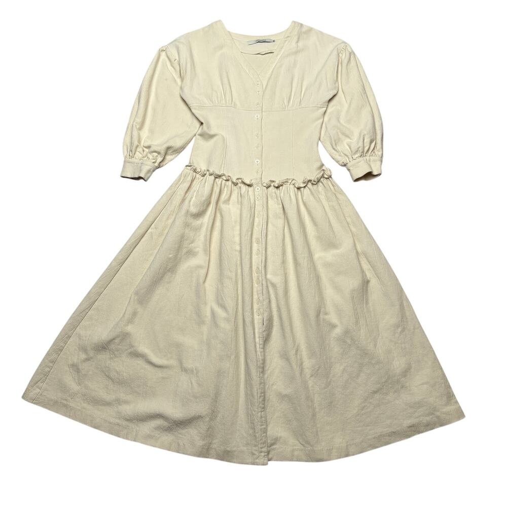 Seooocookie Puff Sleeve Prairie Dress Women's Medium Cottagecore Milkmaid